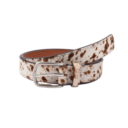 MLVO Signature Hairon Belt – White Tan Dot Edition
