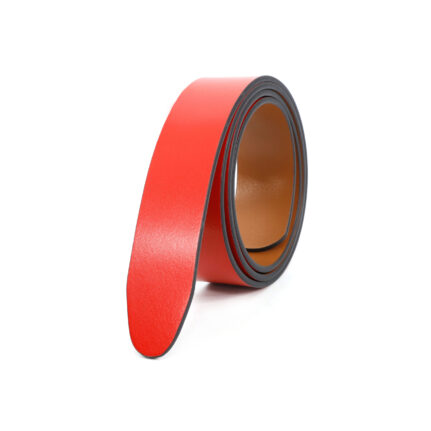 Men’s Reversible Designer Leather Belt – 35 mm | Red & Tan/Black Edge